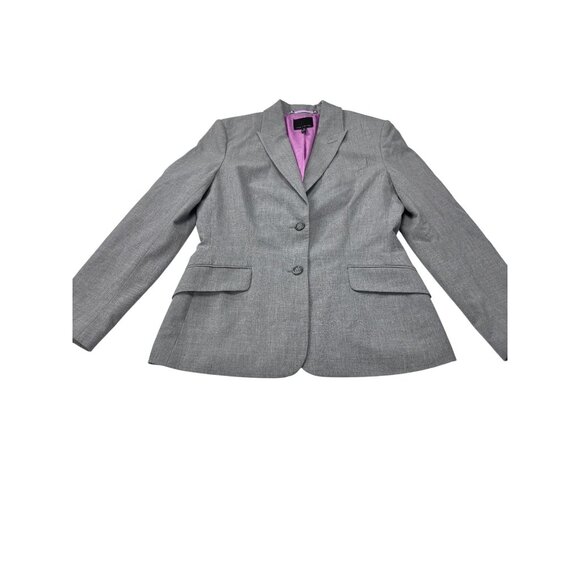 The Limited Womens Gray Blazer Size 10 Two-Button Front Notch Lapel Tailored Fit - Picture 4 of 12